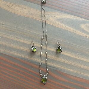 Vintage Silpada Silver and Green Jewelry Set